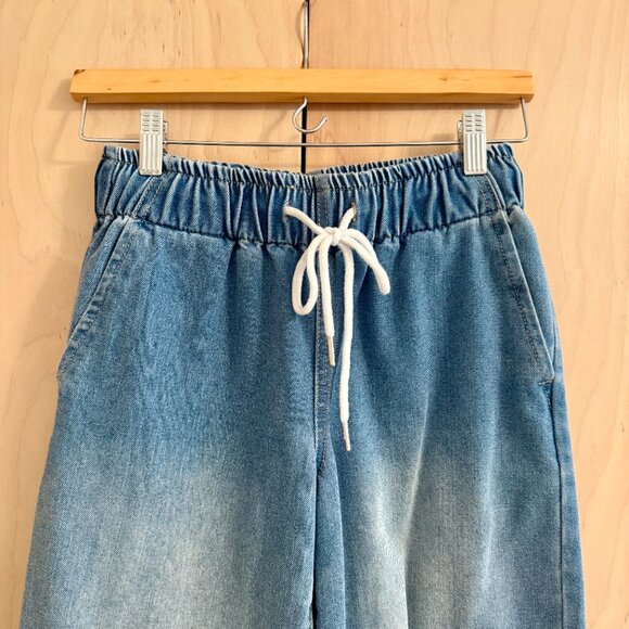 Forever 21 Drawstring Elastic Waistband Denim Joggers for Women (XS) - Picture 2 of 10